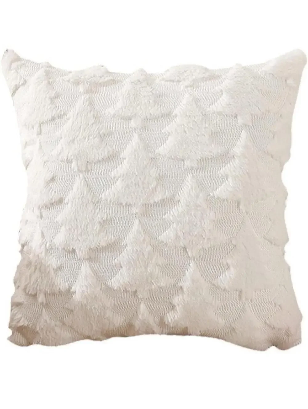 Modern Christmas Trees Pillow Case White 18x18in Winter Holiday Decor Accent NEW